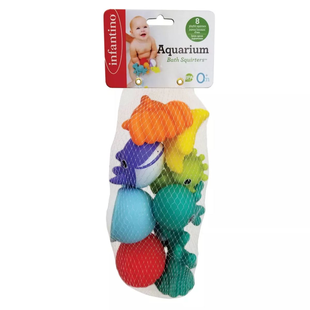 Infantino Aquarium Bath Squirters Toy 8 pieces - Encourages Fine Motor & Sensory Development